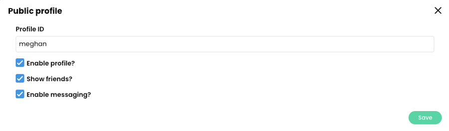 User profile, Public profile settings