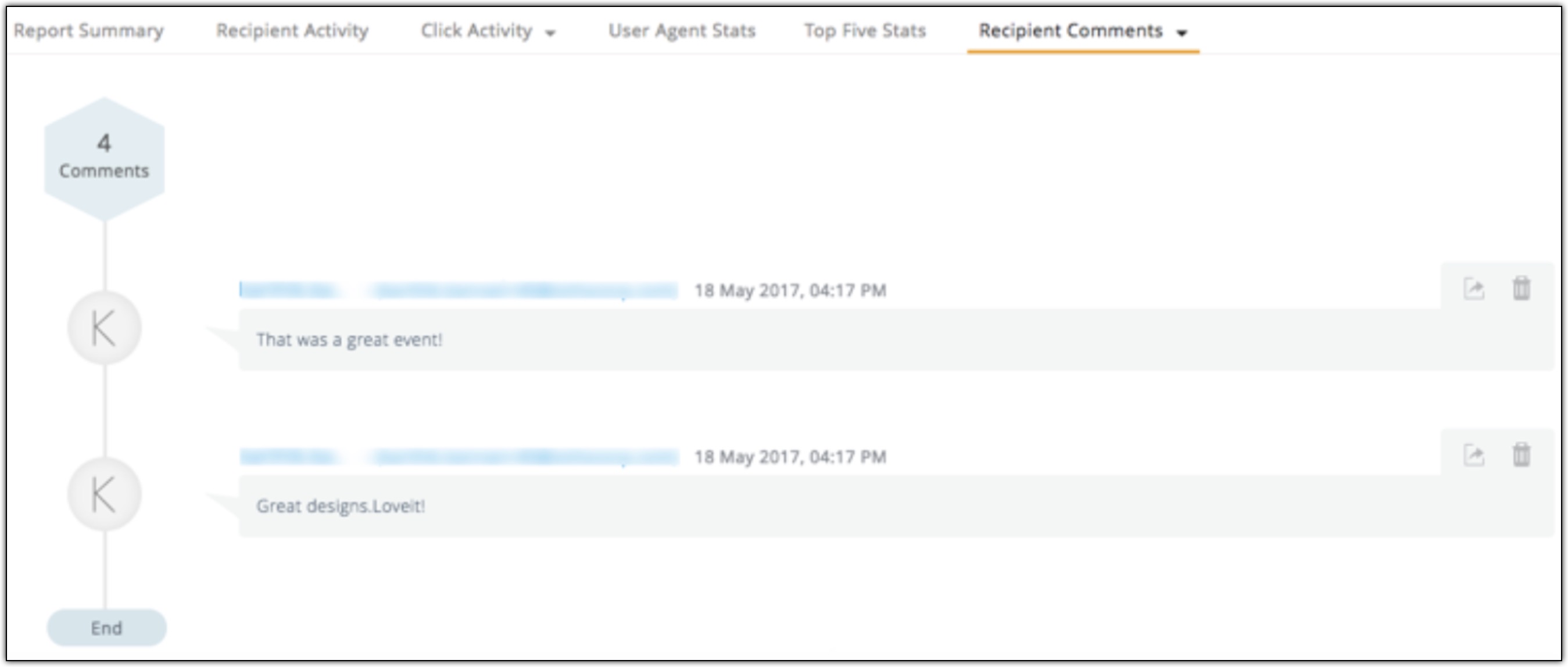 Recipient comments
