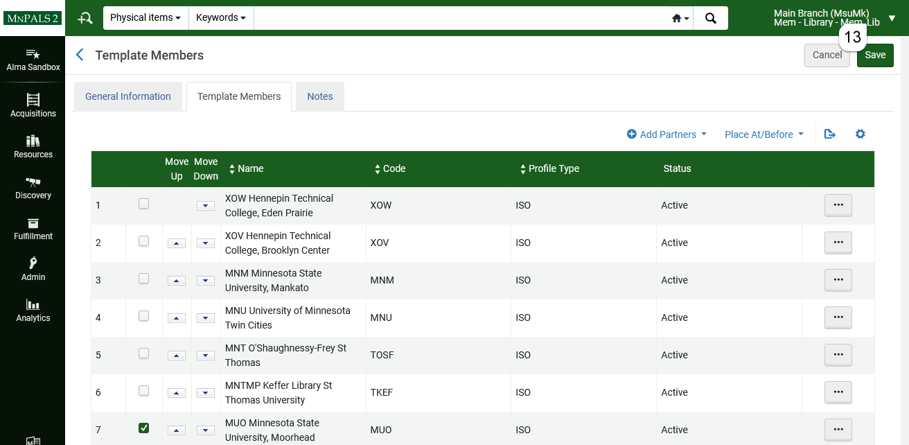 Save the updates to the rota