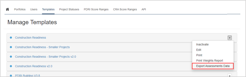 Export Assessment Data