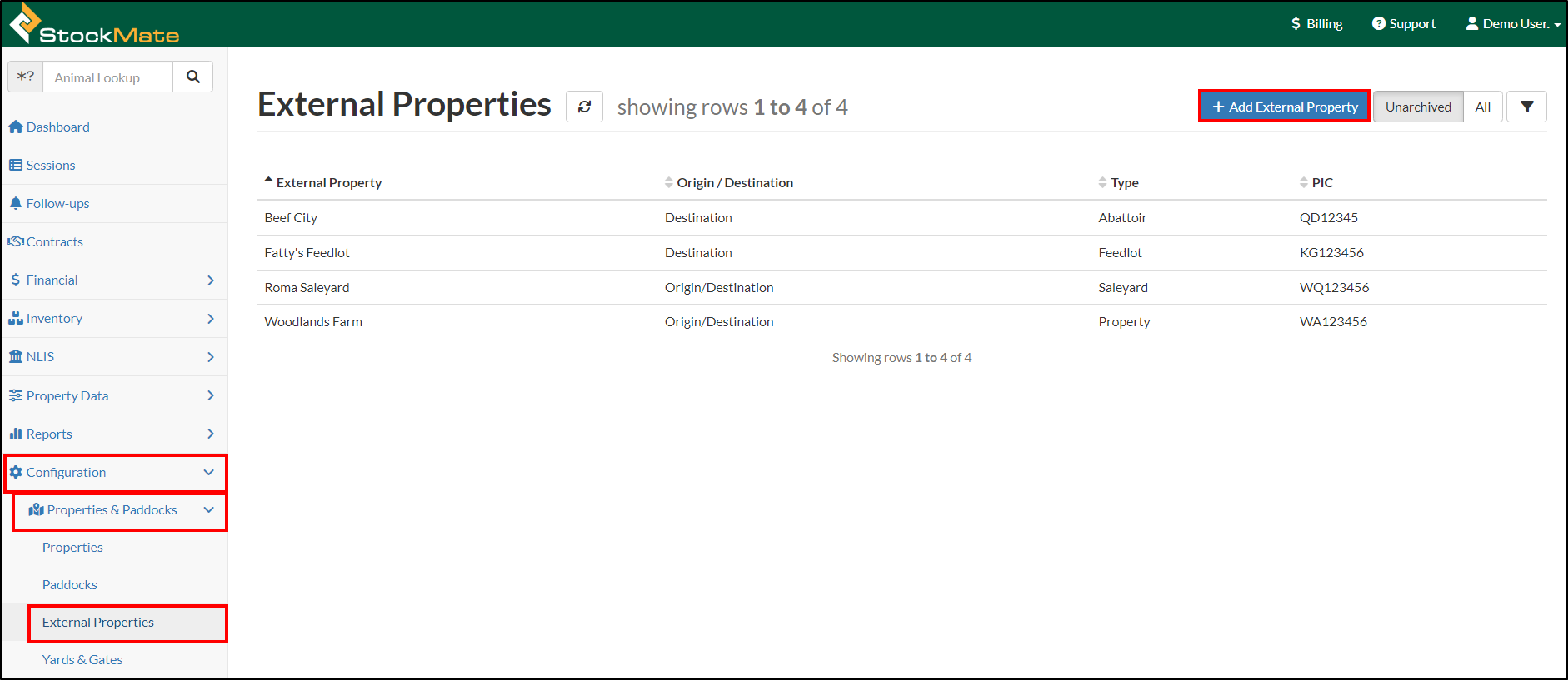 Setup External Properties (web & app)
