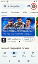 User icon in Play Store
