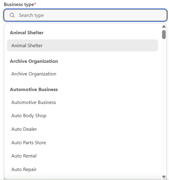 Tapita SEO & Speed - Add Local Business Schema Markup - Business type