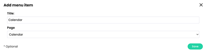 Add menu item pop-up 
