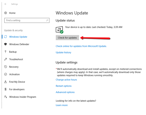 How to check for Windows Operating System updates?