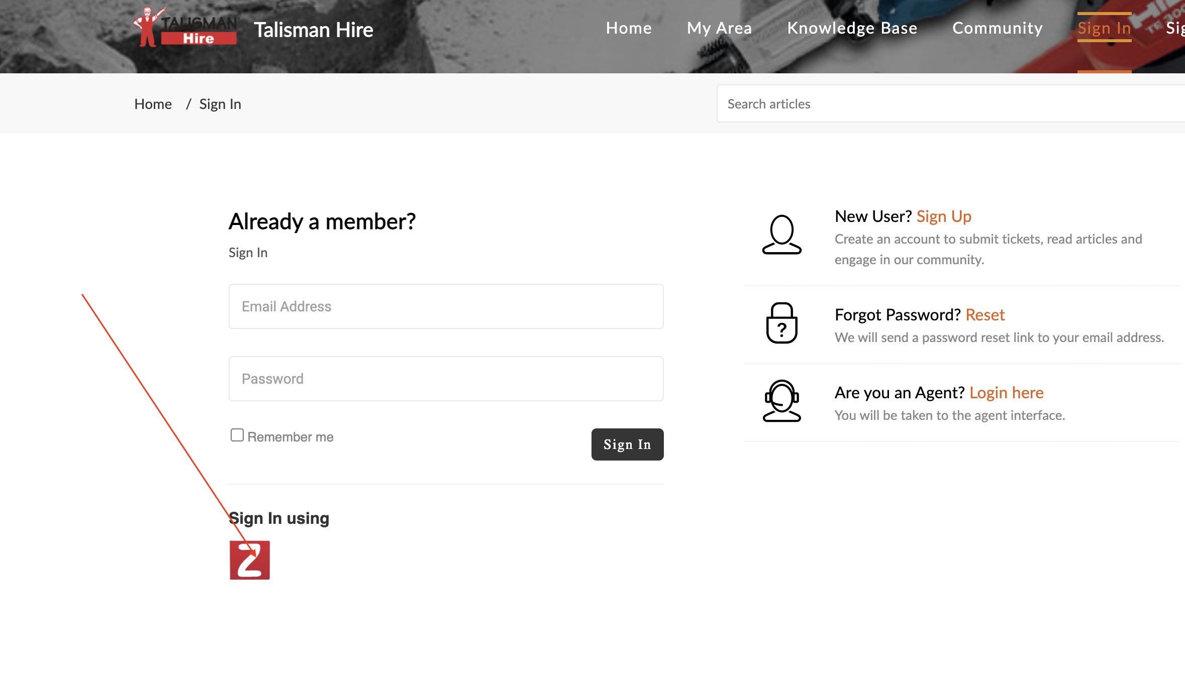 How to access and sign into the Help Center