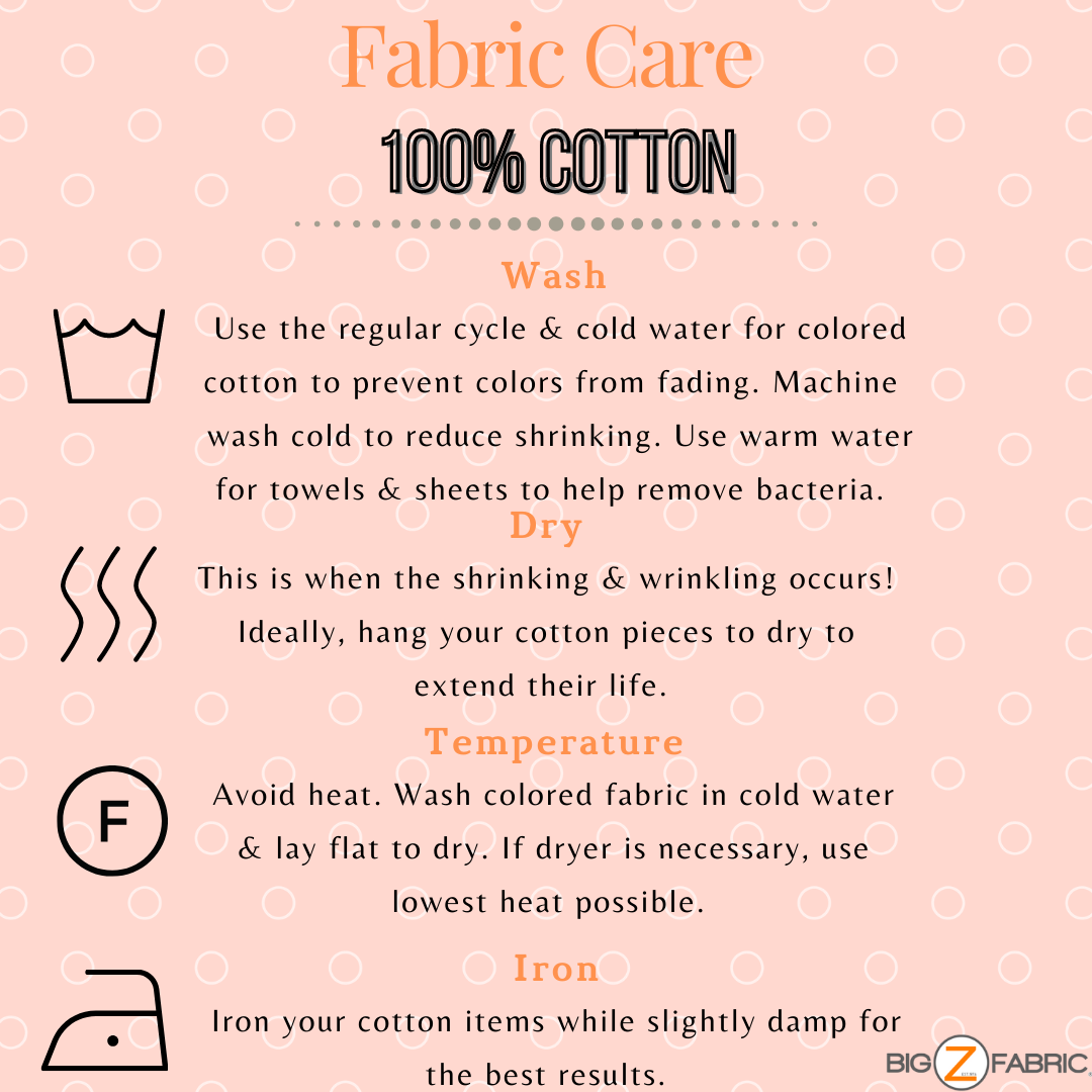 Cotton Fabric (100% Cotton) Care Tips