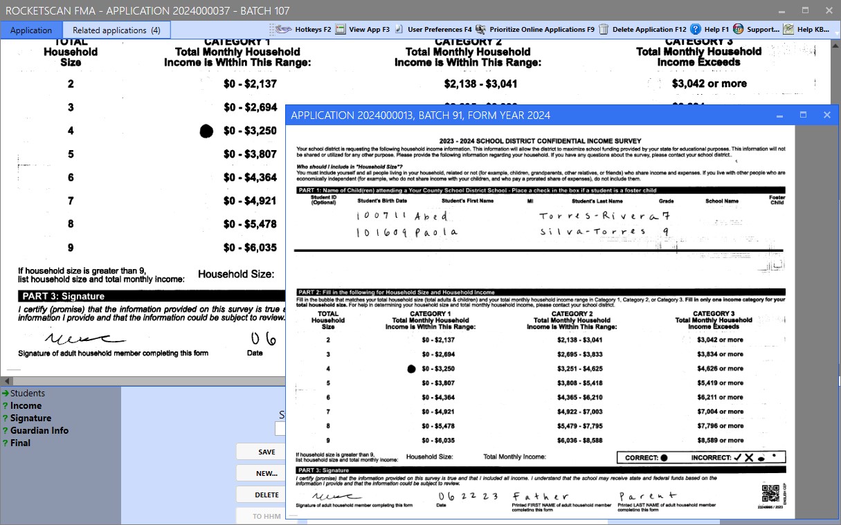 RocketSCAN's Validation module and a separate window showing a related application.