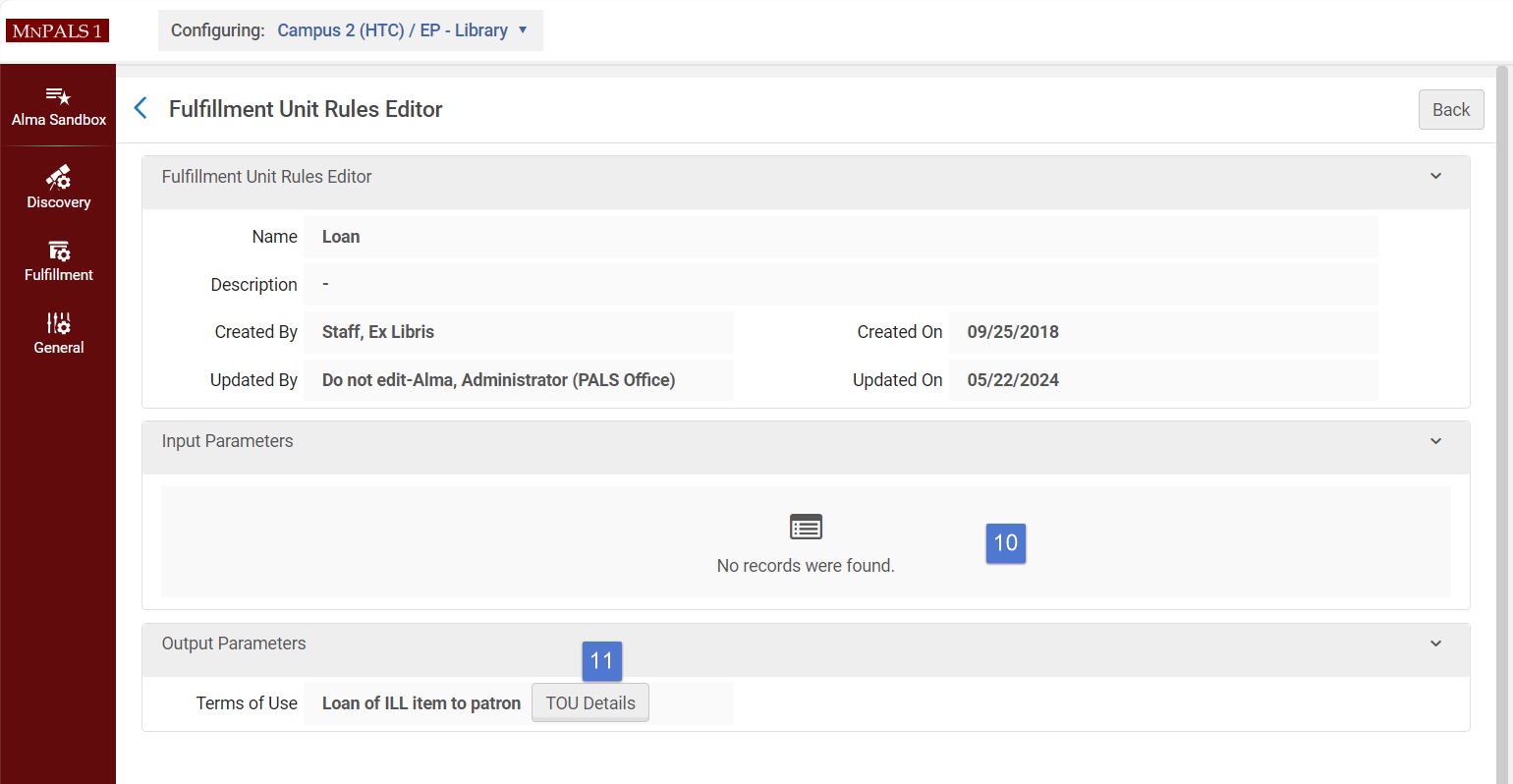 Use parameters to assign a terms of use.