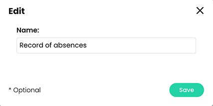 The Edit pop-up with a new API key name entered