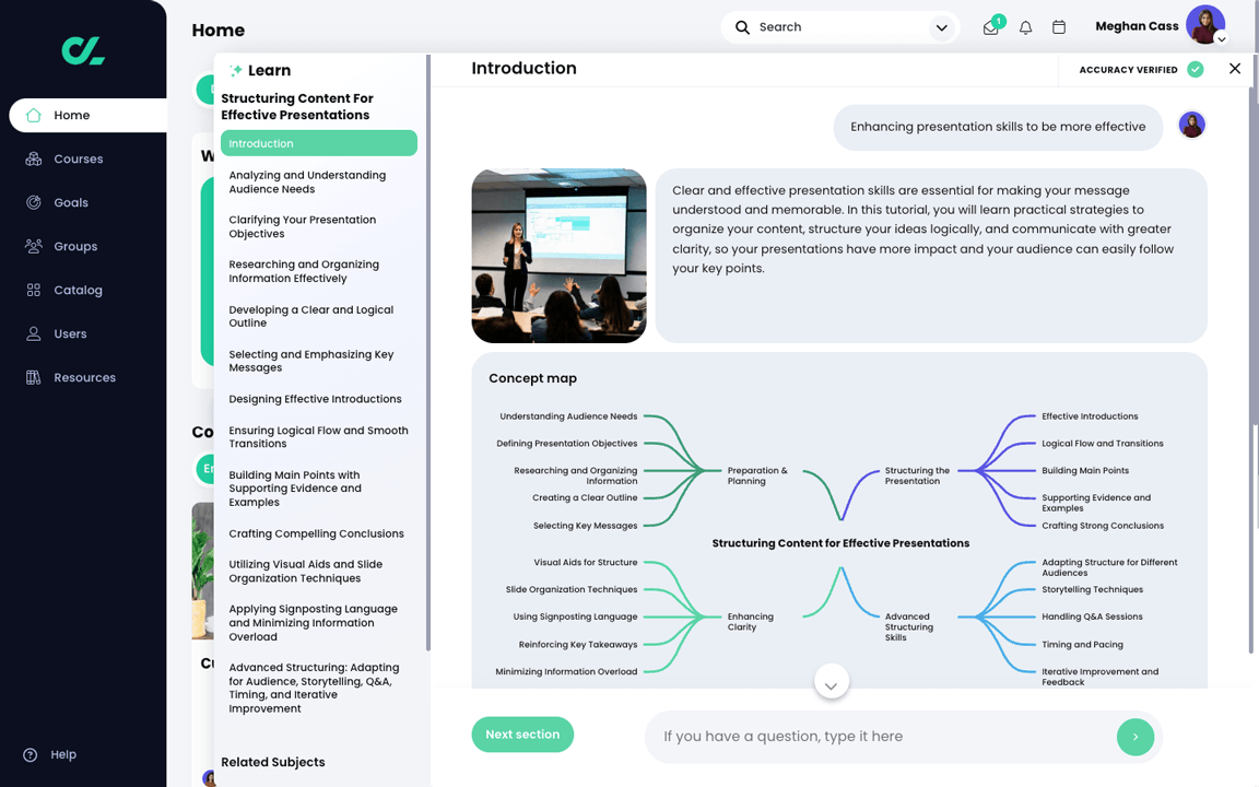 CYPHER Agent learning section with introduction and concept map