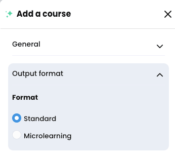 CYPHER Agent menu, Output format section opened with Standard selected  