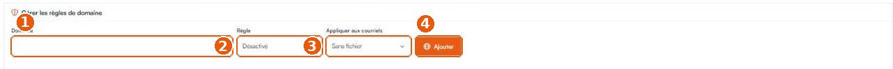 Page Gérer les règles de domaine