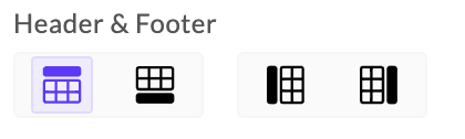 Modify the header and footer of a table