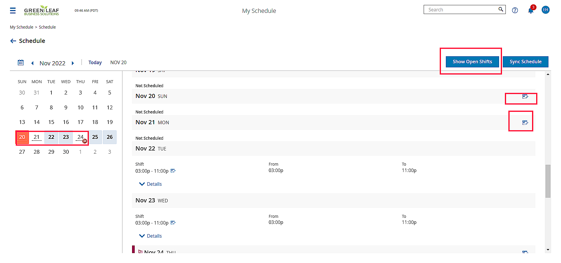 Employee View/How To Pick Up an Open Shift