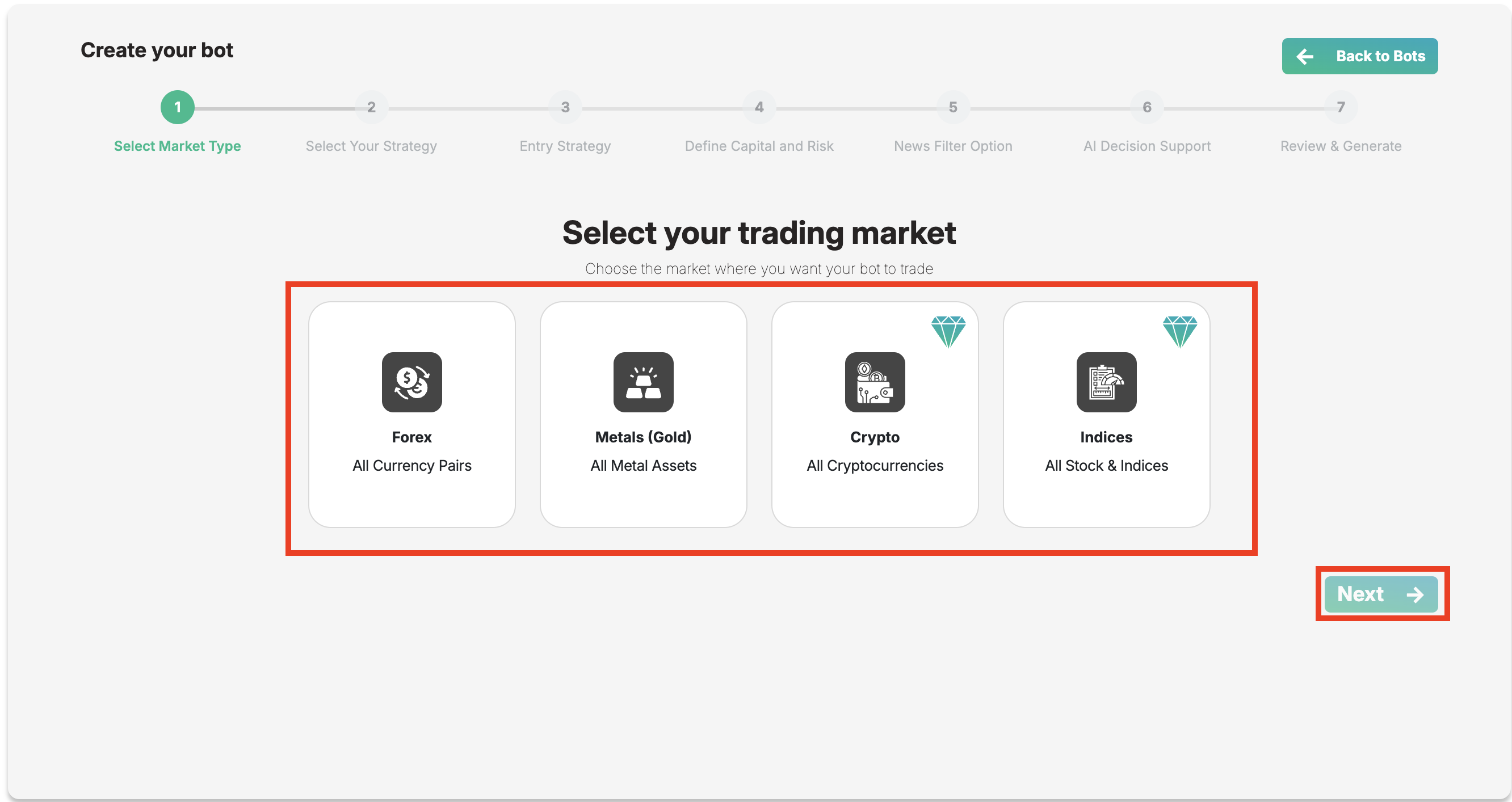 choose your trading market