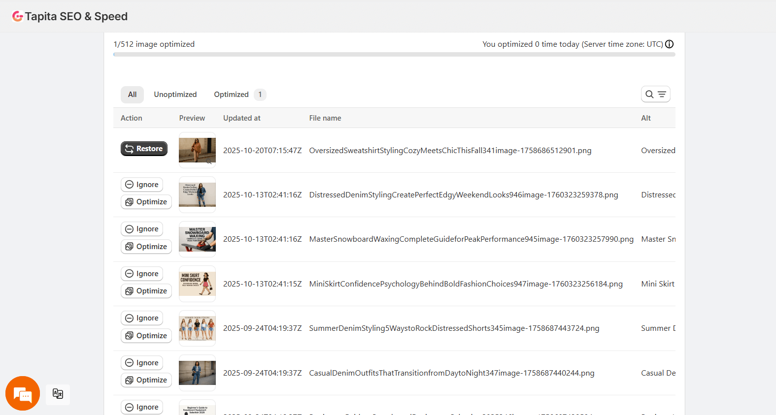 Tapita SEO & Speed - Image optimization 