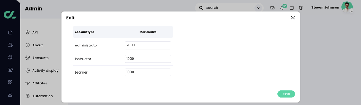 Admin, CYPHER Agent, Quotas tab, Edit quotas pop-up