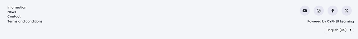 Visitor portal footer example with four footer items listed vertically