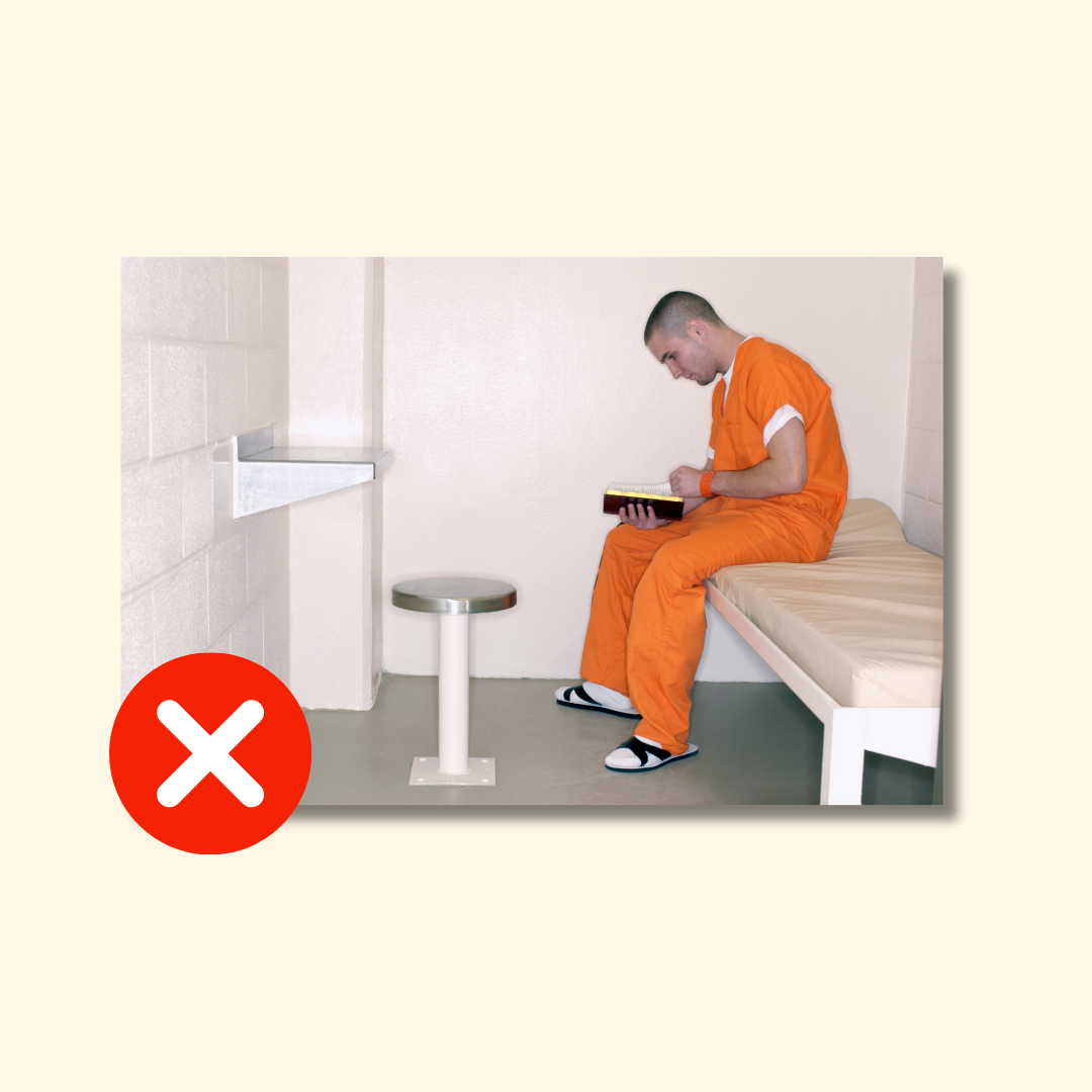 Inmate in cell