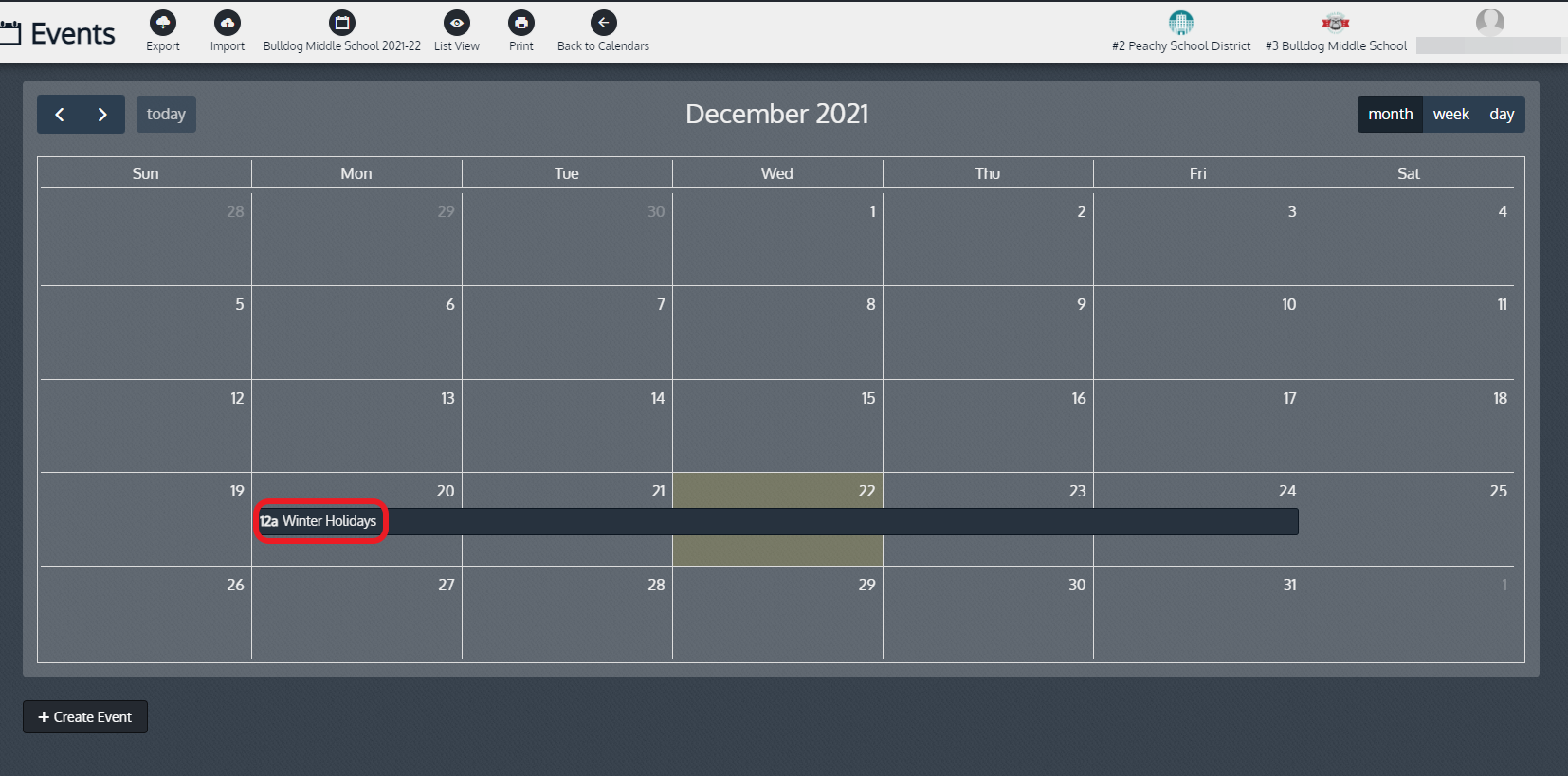 Deleting A Manual Calendar Event Access+ Calendars Edlio Help Center