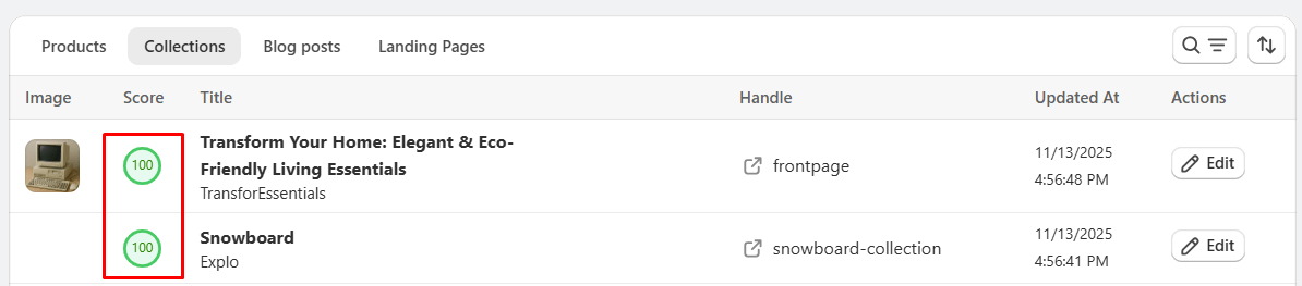After Bulk edit via CSV