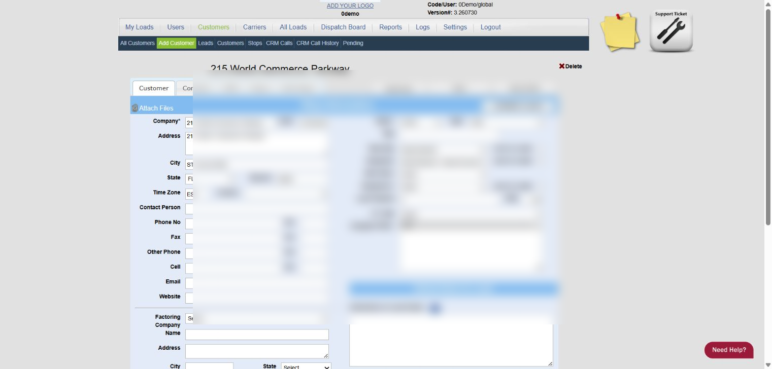 0Demo stop profile with address fields redacted