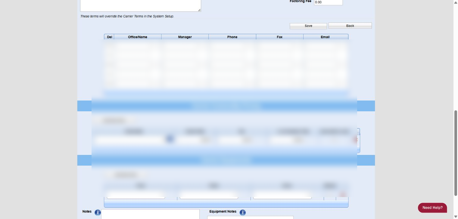 0Demo driver profile compliance area with driver details redacted