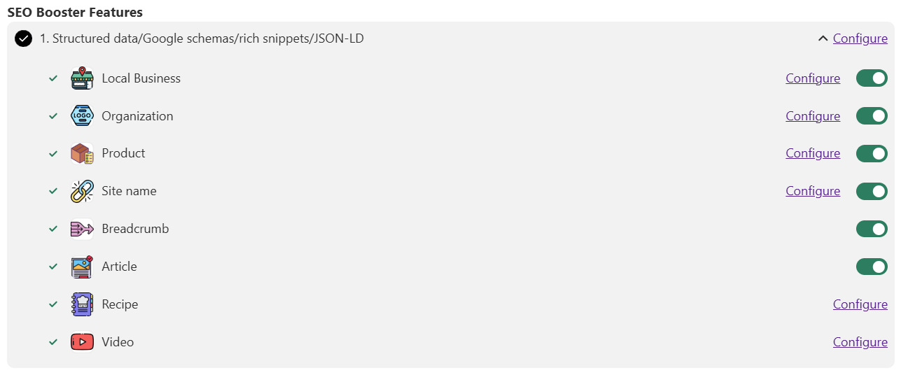 'Configure' on the Product block. 