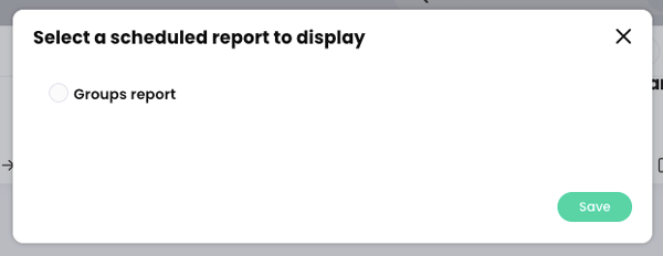 Select a scheduled report to display pop-up
