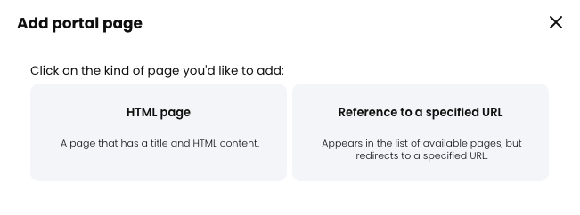 Add portal page pop-up