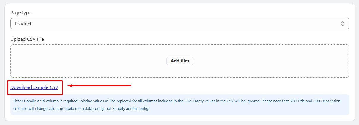 Download sample CSV
