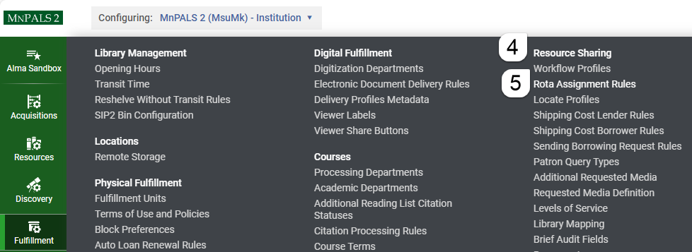 Rota assignment rule location under Resource sharing