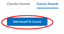 a screenshot of the add award to course button