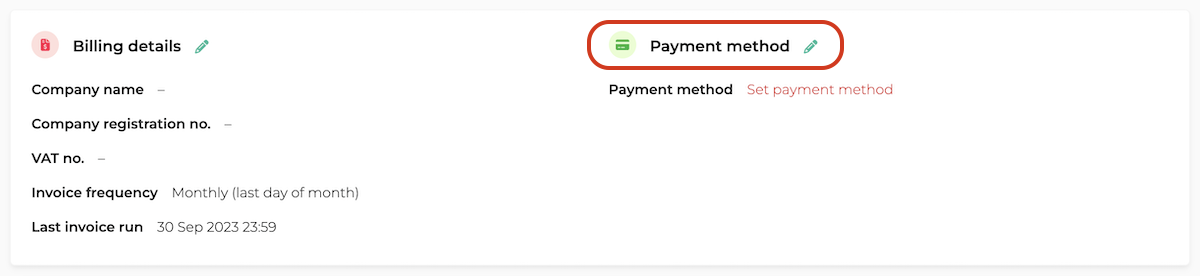 Set up a recurring payment method in Bob Go