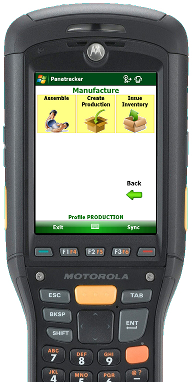 PanatrackerGP Manufacturing module on a mobile scanner