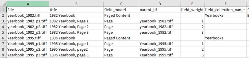 Spreadsheet example