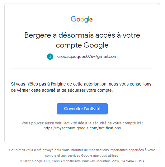 Alerte sécurité