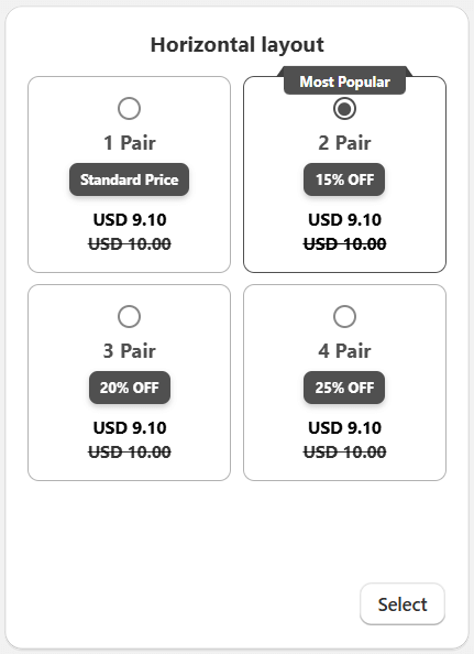 7, Horizontal layout
