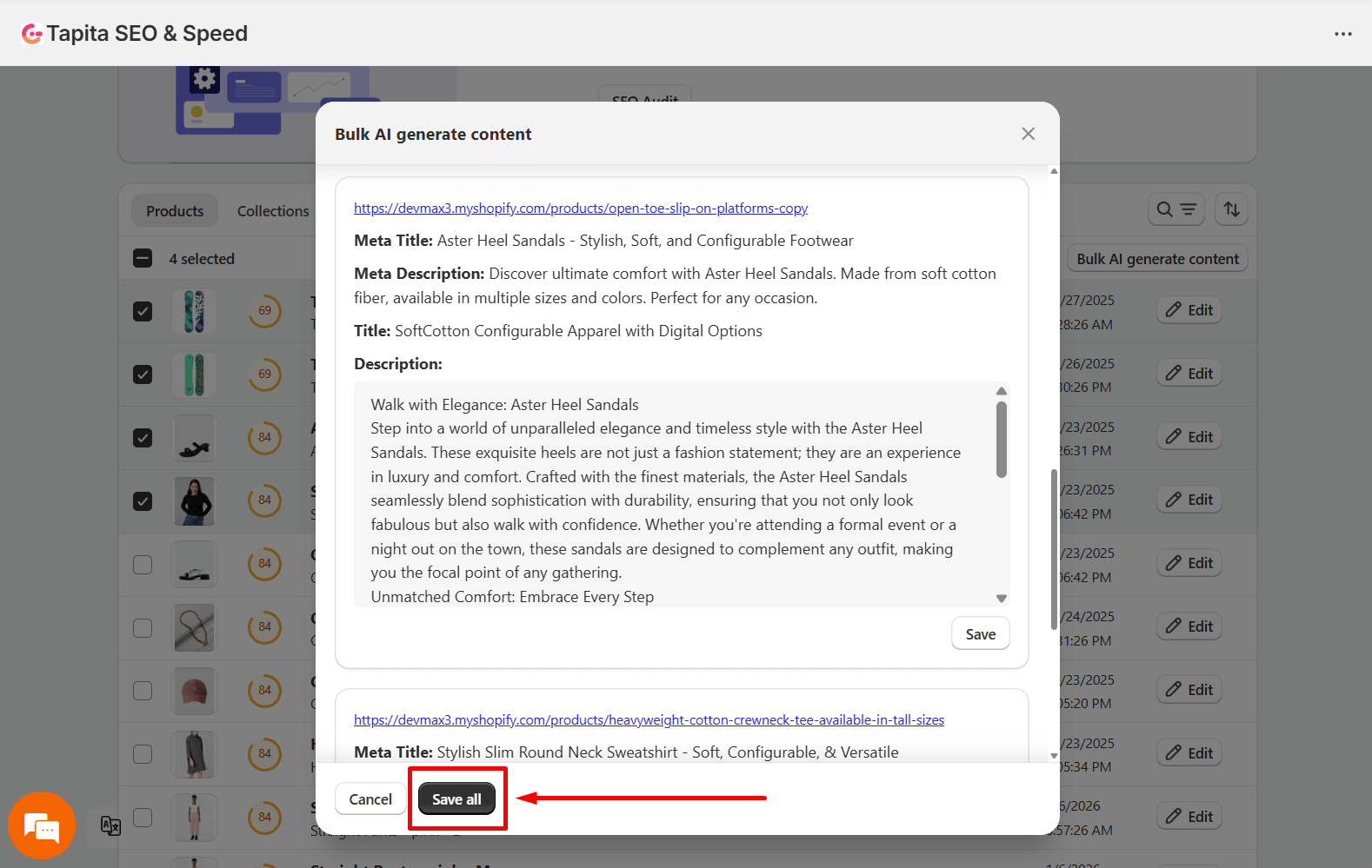 Bulk AI Metadata Generation