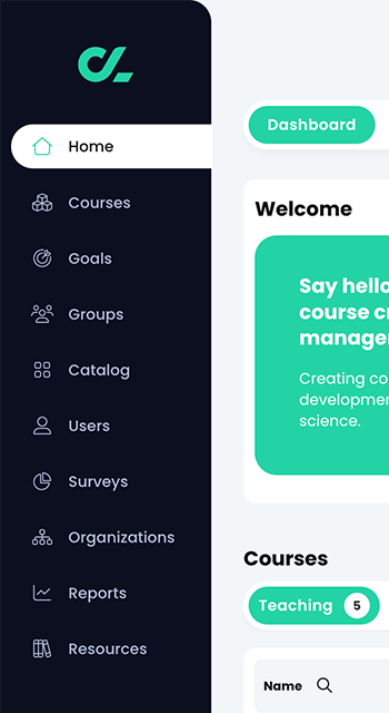 Left bar navigation for the main navigation