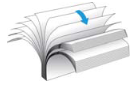 Illustration of a stack of paper fanned out.