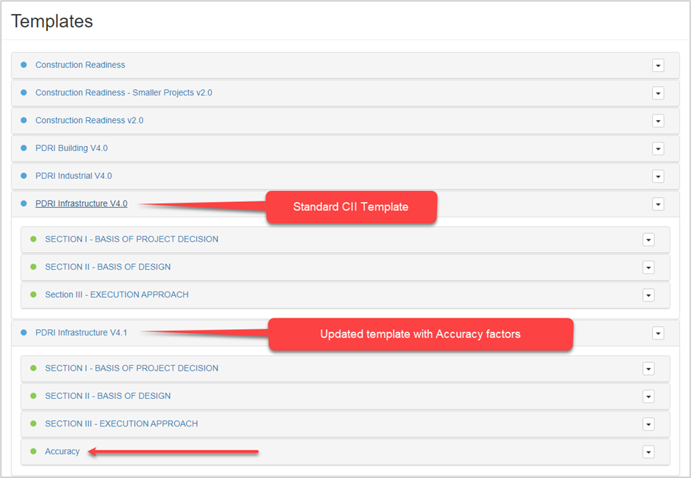 Templates with Accuracy Section (PDRI)