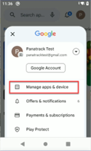Manage apps & devices option