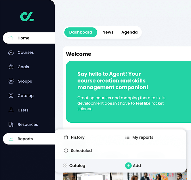 Left bar navigation showing the open Reports fly-out