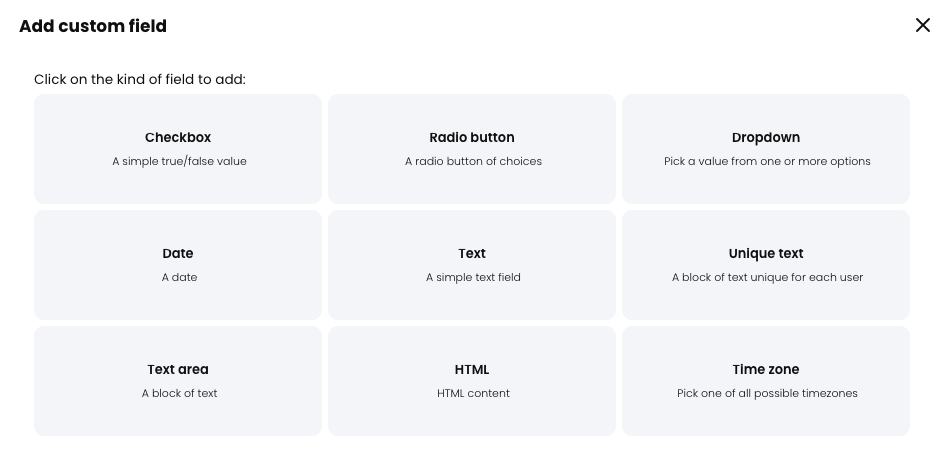 Add custom field pop