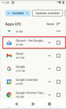 Selecting Gboard