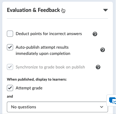 Evaluation and Feedback section