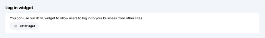 Admin, Portal, More tab, Log in widget section