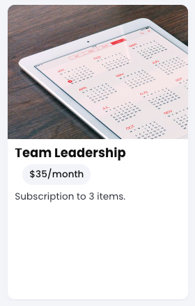 Example of a course tile for a course bundle with a subscription plan